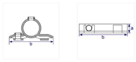 Drawing to show dimensions of 197 sign clamp fitting